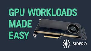 A picture of a GPU with the text "GPU workloads made easy"