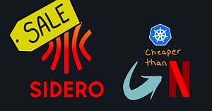 A sale sign on the Sidero logo